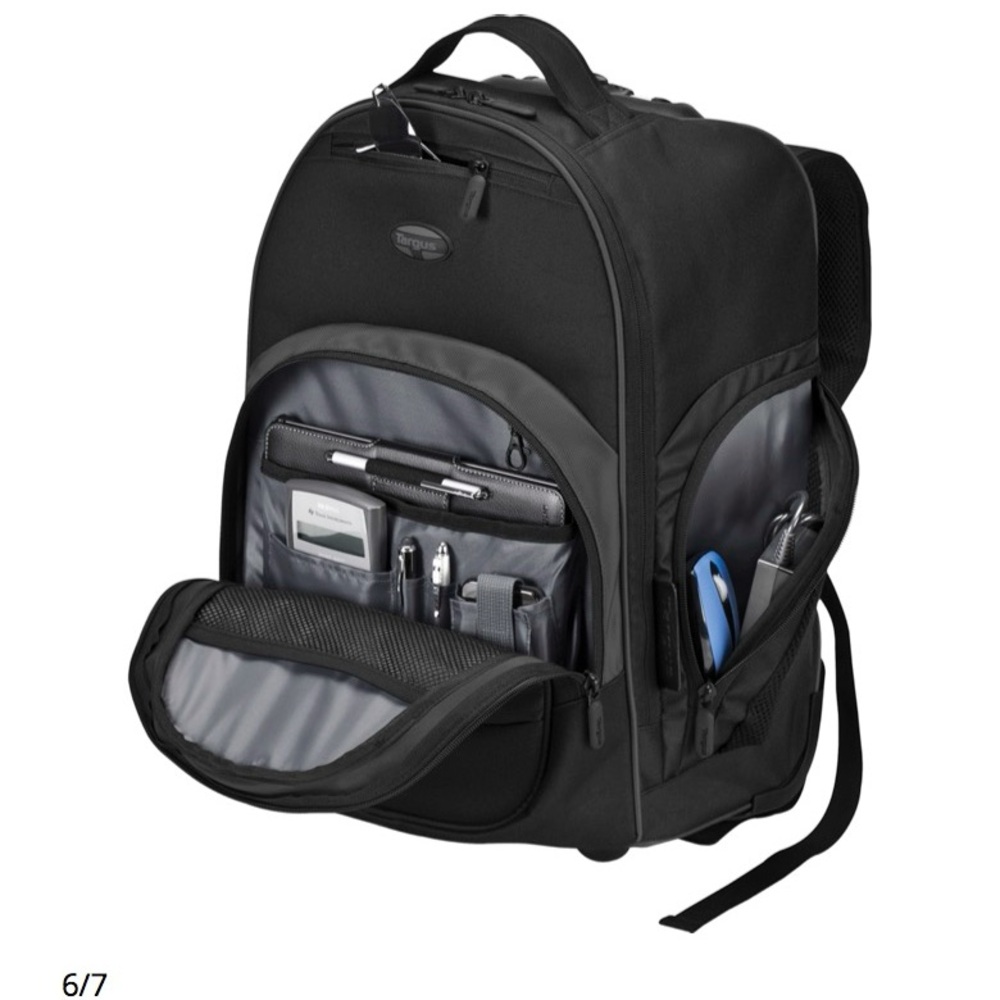 Targus Black Compact Rolling Backpack - image 7